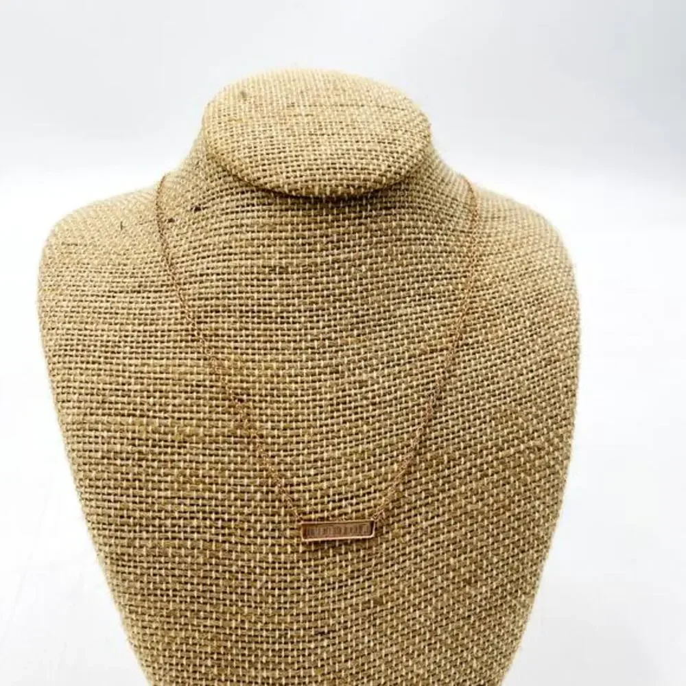 925‎ Sterling Silver Rose gold Bar Dainty Necklace